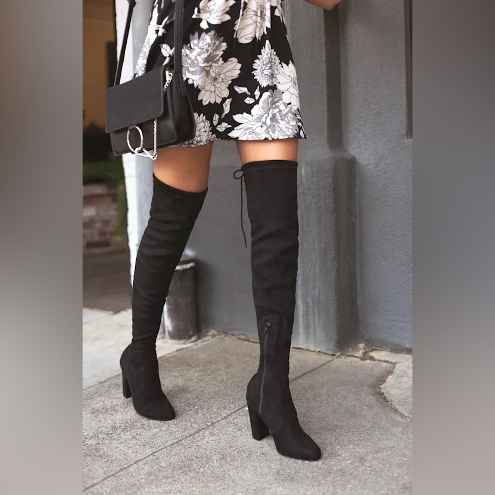 Lulu's Black Over the Knee Boots